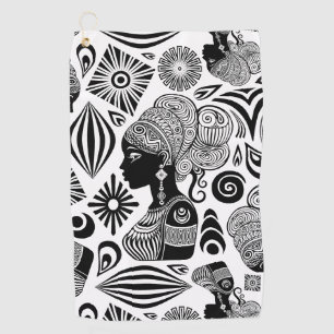 Serviette De Golf Tatouage Tribal Portrait de Fille Africaine