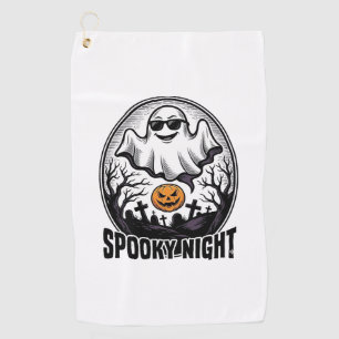 Serviette De Golf Tee-shirt cool fantôme Halloween gravure vintage A