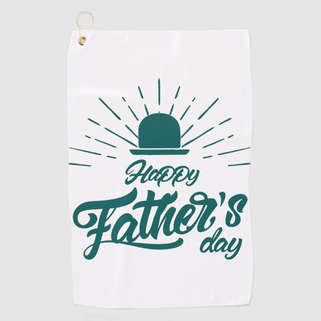 Serviette De Golf Tee Time with Happy Fête des pères Golf Towel (Devant)