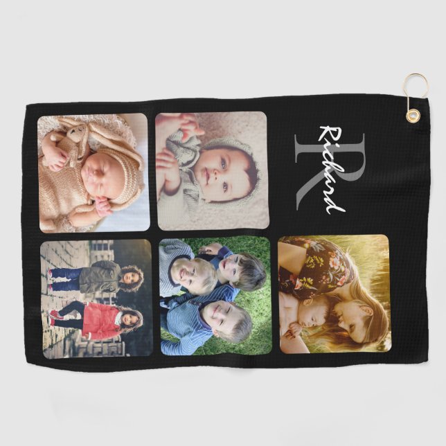 Serviette De Golf Téléchargez votre nom photo monogrammed (Horizontal)