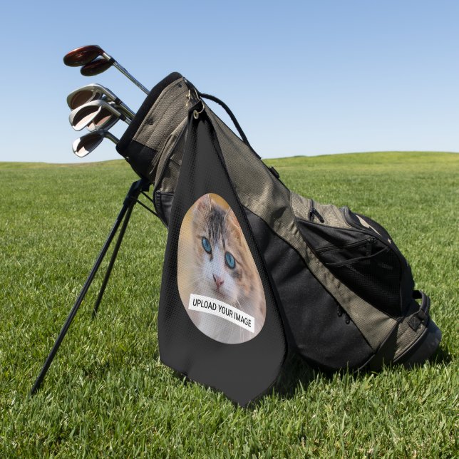 Serviette De Golf Téléchargez votre photo Cute Cat (Vert)