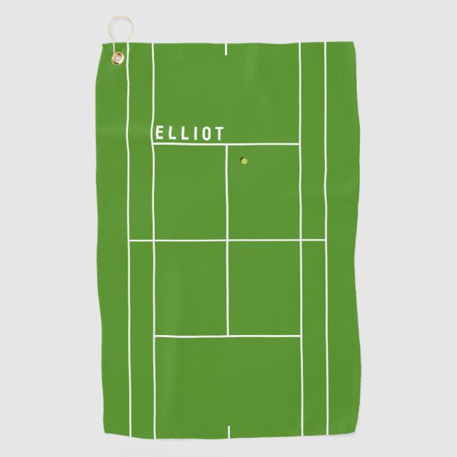 Serviette De Golf Tennis Nom personnalisé ou Monogramme (Devant)