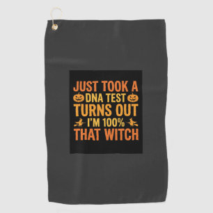 Serviette De Golf Test ADN de sorcière d'Halloween Création drôle