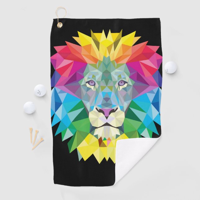 Serviette De Golf Tête de lion en noir (En situation)