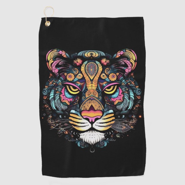 Serviette De Golf Tête de tigre géniale (Devant)