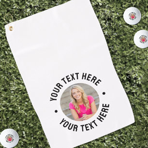 Serviette De Golf Texte personnalisé et photo