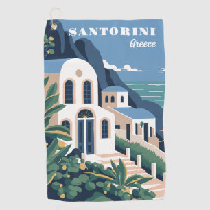 Serviette De Golf Texte personnalisé Santorin Grèce