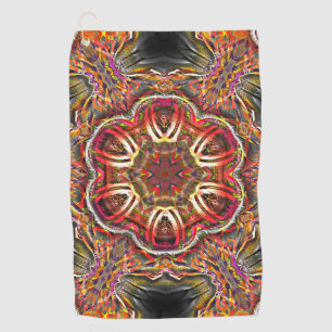 Serviette De Golf Texture rouge rustique brun dans kaléidoscope gâté