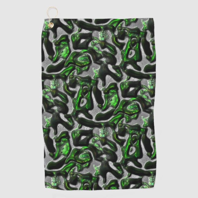 Serviette De Golf Texture verte de chaux attrayante gravée en gris (Devant)