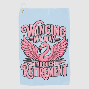 Serviette De Golf Thème de golf drôle Volant à travers ma retraite