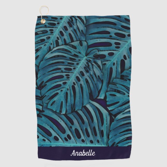 Serviette De Golf Thème tropical Turquoise moderne personnalisé| (Devant)