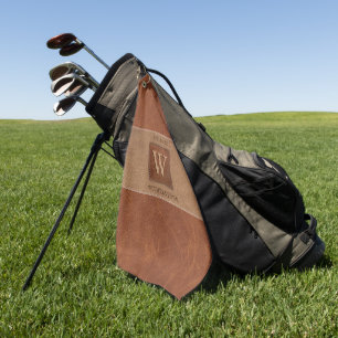 Serviette De Golf Tonte en cuir châtaigne Brown