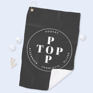Serviette De Golf Top Pop Père Papa Nom de famille personnalisé