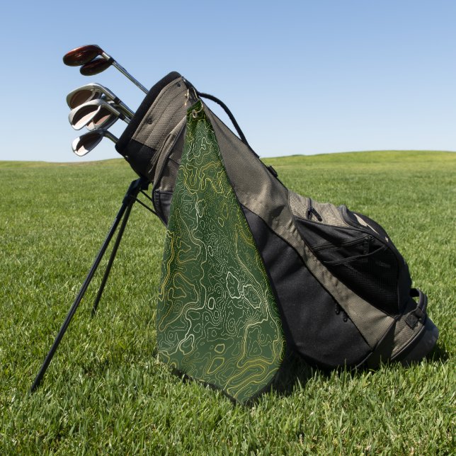 Serviette De Golf Topographie or (Vert)