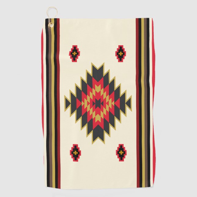 Serviette De Golf Torchon de golf Navajo Motif 6 (Devant)