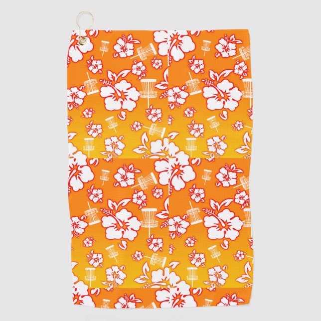 Serviette De Golf Torchon d'Orange Hawaiin (Devant)
