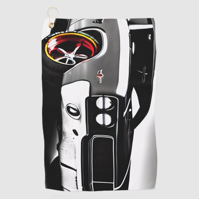 Serviette De Golf Torchon Turbo : Muscle Voiture Inspiré Golf Towel (Devant)