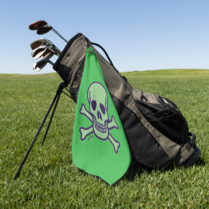 Serviette De Golf Torchon vert crâne