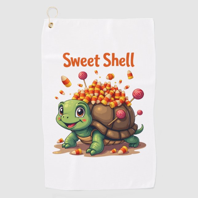Serviette De Golf Tortue coquille de bonbons (Devant)