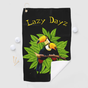 Serviette De Golf Toucan Duo Pops sur Noir