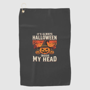 Serviette De Golf Toujours citrouille de Halloween Sorcière Design_1