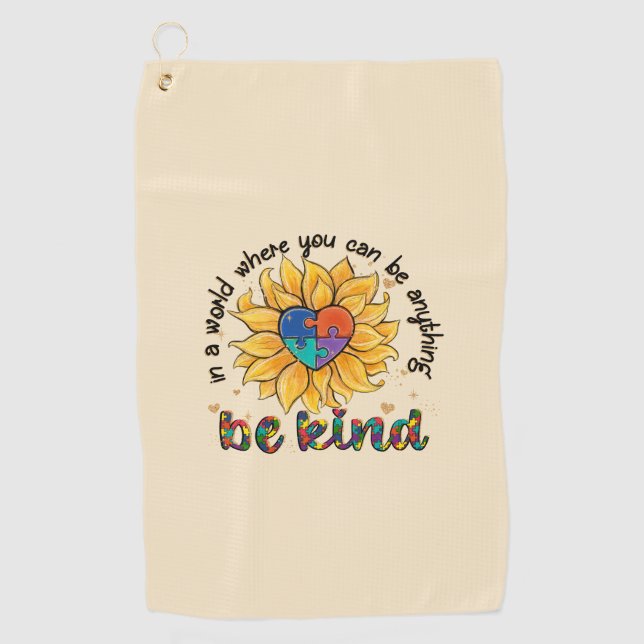 Serviette De Golf Tournesol autiste (Devant)