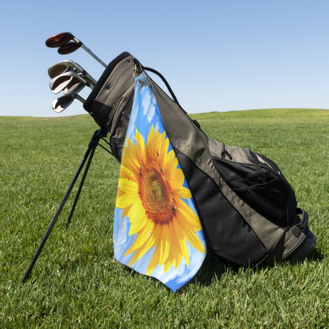 Serviette de golf Tournesol et abeilles (Vert)