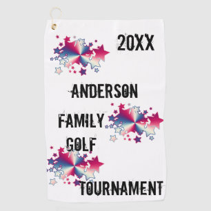 Serviette De Golf Tournoi de golf de la famille patriotique USA Star
