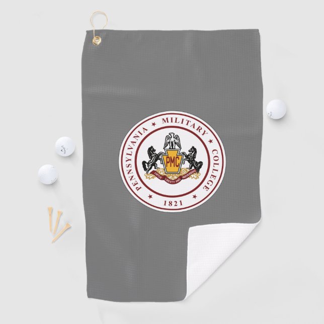 Serviette De Golf + TOWEL DE GOLF avec logo de sceau PMC (En situation)