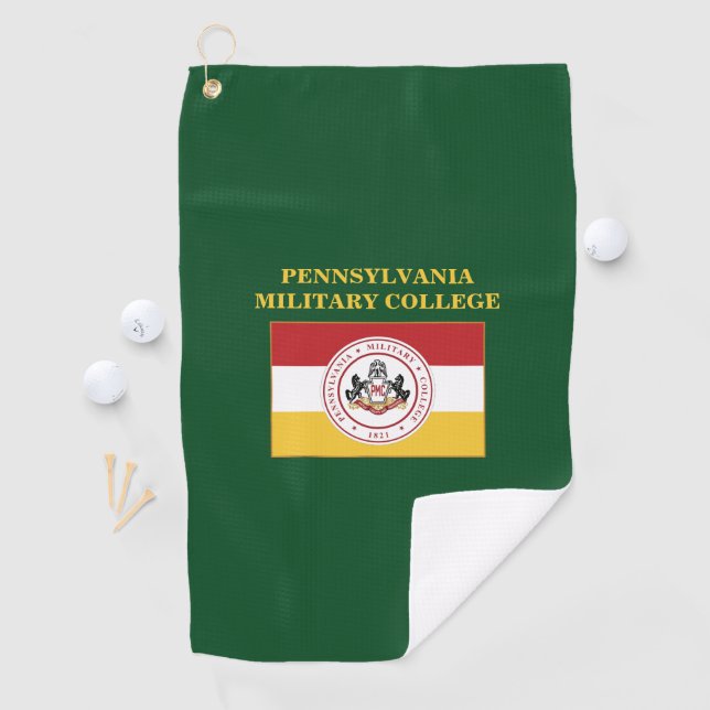 Serviette De Golf TOWEL DE GOLF (vert) avec logo PMC FLAG (En situation)