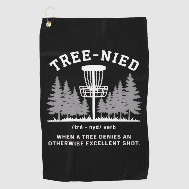 Serviette De Golf Tree Nied Disc Golf Funny Stupid Tree-nied  (Devant)