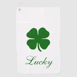 Serviette De Golf Trèfle Vert Chanceux Personnalisé