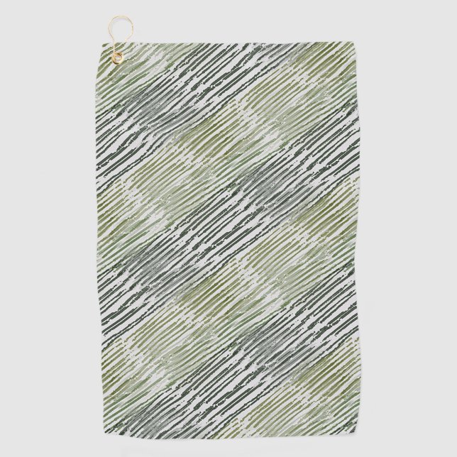 Serviette De Golf Tribal Green Stripes Abstract Pattern  (Devant)