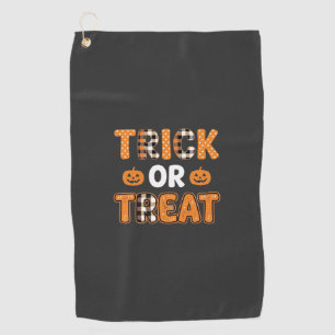 Serviette De Golf Trick or Treat Halloween Pumpkin Vector Design_1