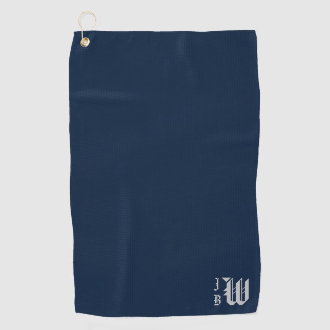 Serviette De Golf Triple Monogramme Preppy | Golf Towel (Devant)