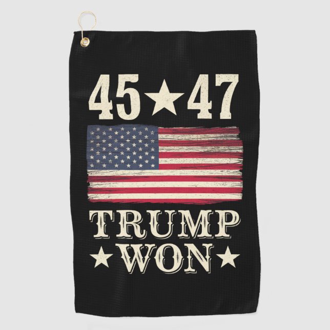 Serviette De Golf Trump A Gagné 2024 45 47E Drapeau Du Président Usa (Devant)