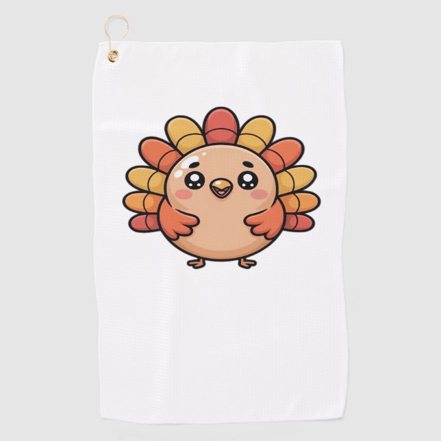 Serviette De Golf turquie d'action de grâces kawaii T-shirt classiqu (Devant)