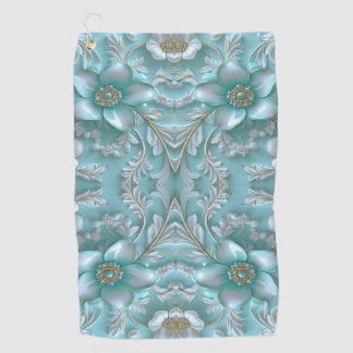 Serviette De Golf Turquoise Blanc Floral Golf Towne