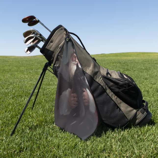 Serviette De Golf Tuxedo Chat avec Noël Festif du Père Noël (Vert)