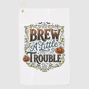 Serviette De Golf Typographie de sorcière d'Halloween Brasse Un Peu