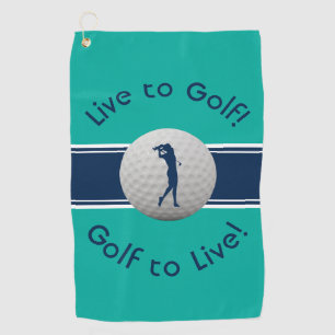 Serviette De Golf Typographie Turquoise et bleue des devis de golf