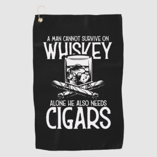 Serviette De Golf Un Homme Qui Aime Le Whiskey Et Le Cigar