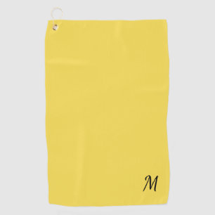 Serviette De Golf Uni jaune monogramme 