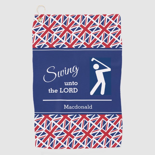 Serviette De Golf Union Jack Personnalisée Du Royaume-Uni Swing Au S (Devant)