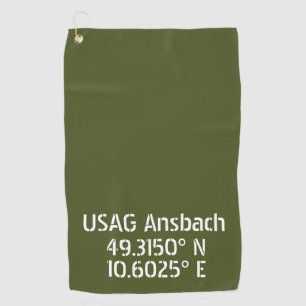 Serviette De Golf USAG Ansbach Latitude Longitude