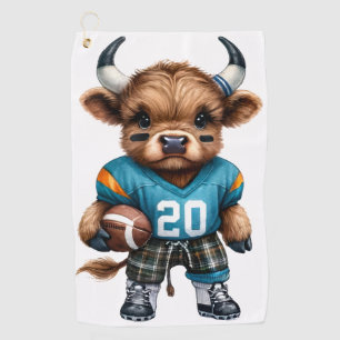 Serviette De Golf Vaches des Highlands et Football