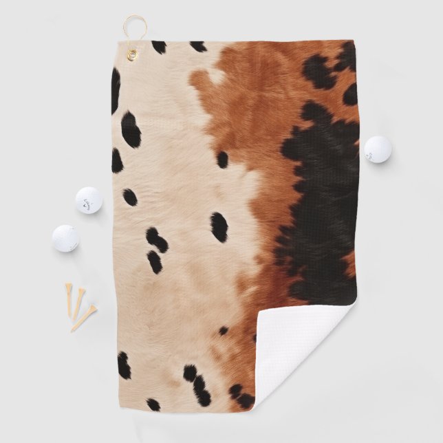Serviette De Golf Vachette à crème noire Brown (En situation)