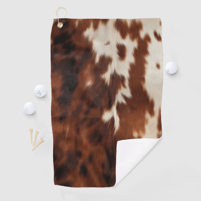 Serviette De Golf Vachette de l'Ouest à la crème Brown (En situation)