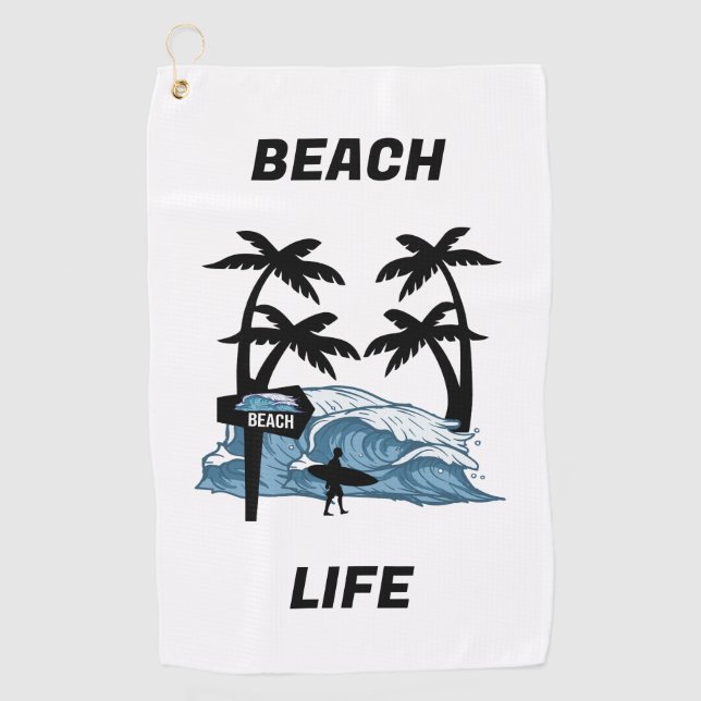 Serviette De Golf Vague de plage Funny (Devant)