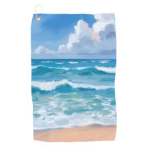 Vagues de l'océan bleu | Aquarelle de mer de plage